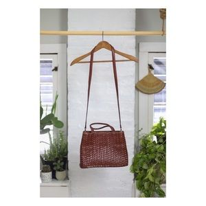 Vintage Woven Leather Shoulder/Hand Bag